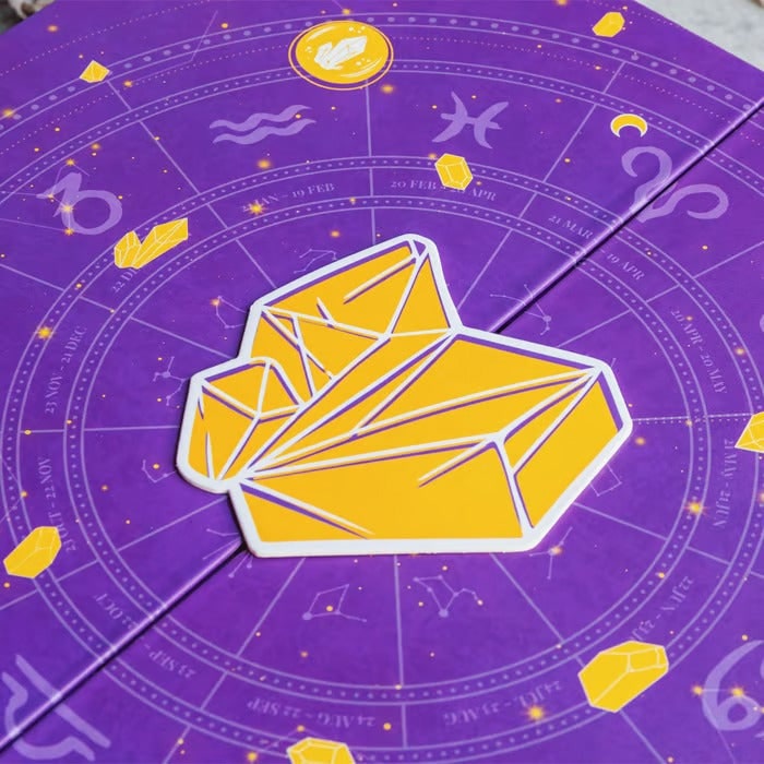 Kristallen adventskalender met edelstenen en beautyproducten voor de aftelling naar de feestdagen