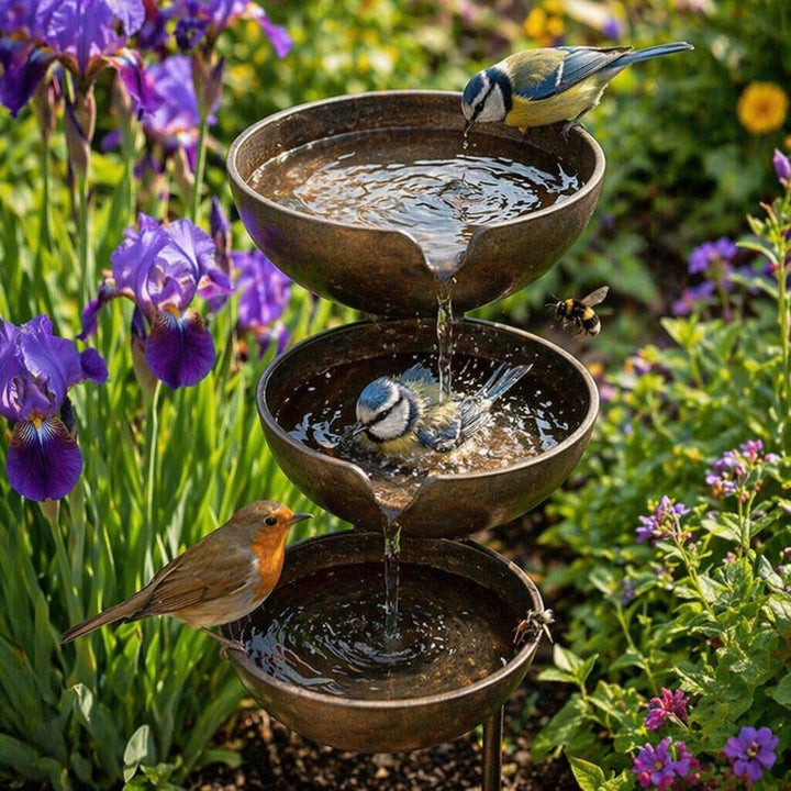 Regenopvang-vogelbad - natuurlijke waterbron voor vogels en bijen