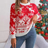 Kersttrui met rendieren en pofmouwen voor dames – rood of groen