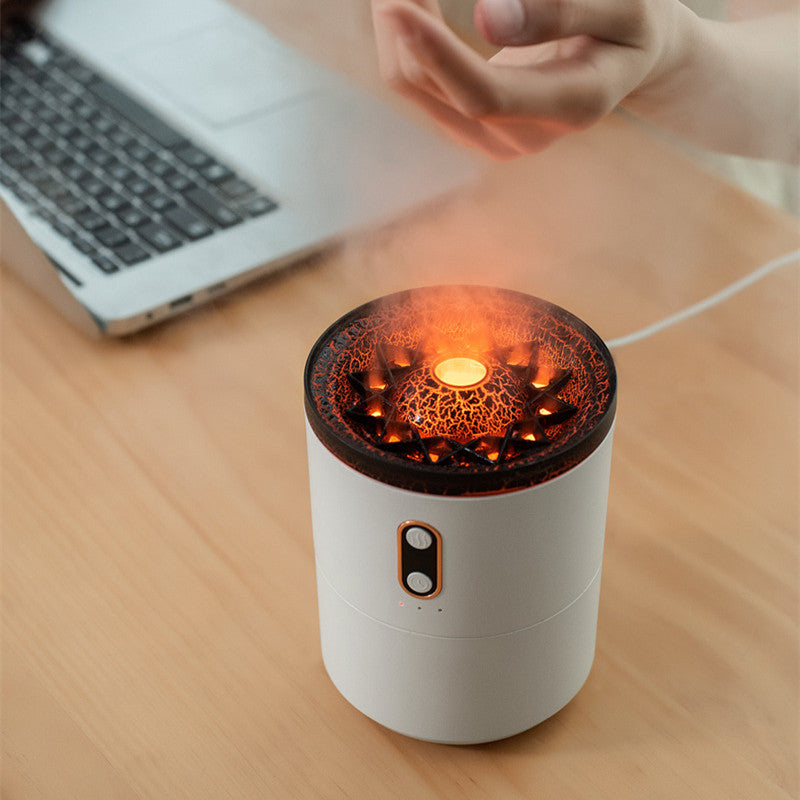 Vulkaan aroma diffuser met kwallenringen en vlameffect, 350 ml