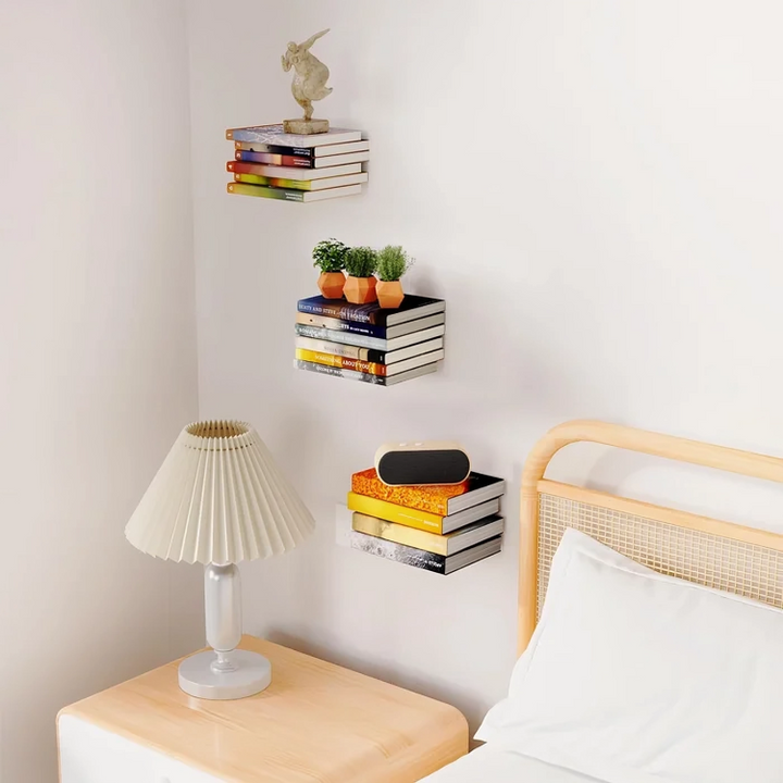 Onzichtbaar boekenplankje - verborgen, zwevende wandhouder