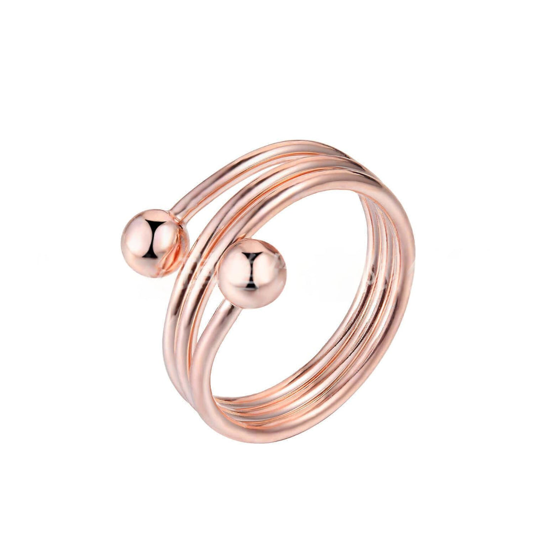 Red Copper Multi-layer Cross-round Bead Ring