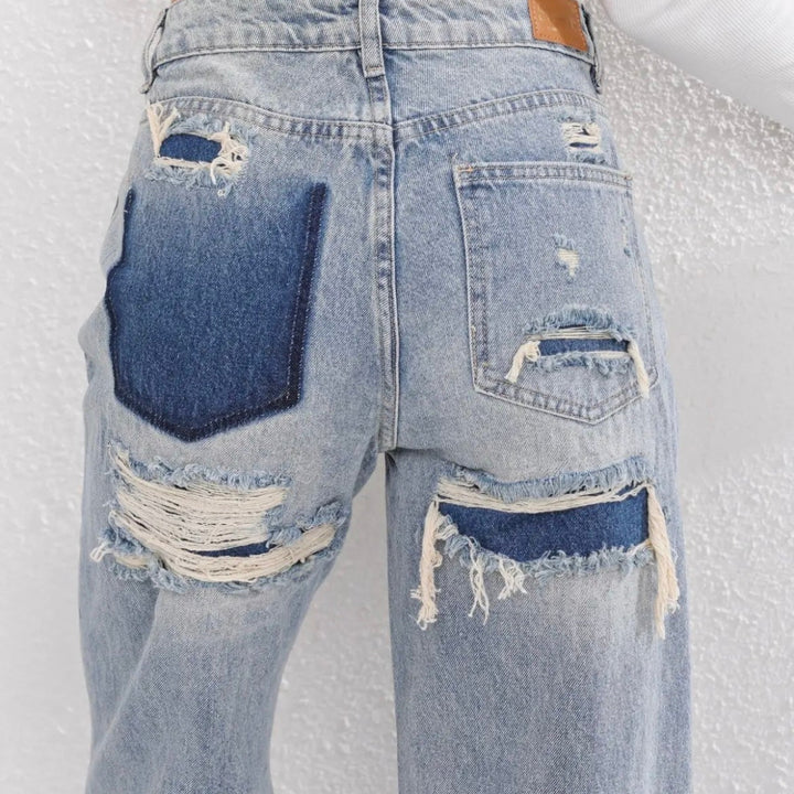 Dames Vintage Ripped Jeans - Straight Fit & Tijdloze Stijl