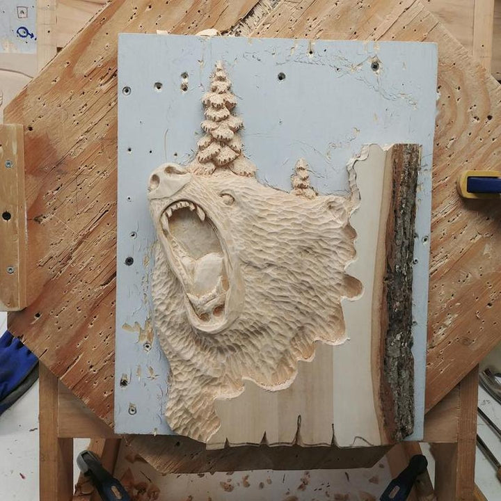 Handgesneden Houten Wanddecoratie in Diervorm