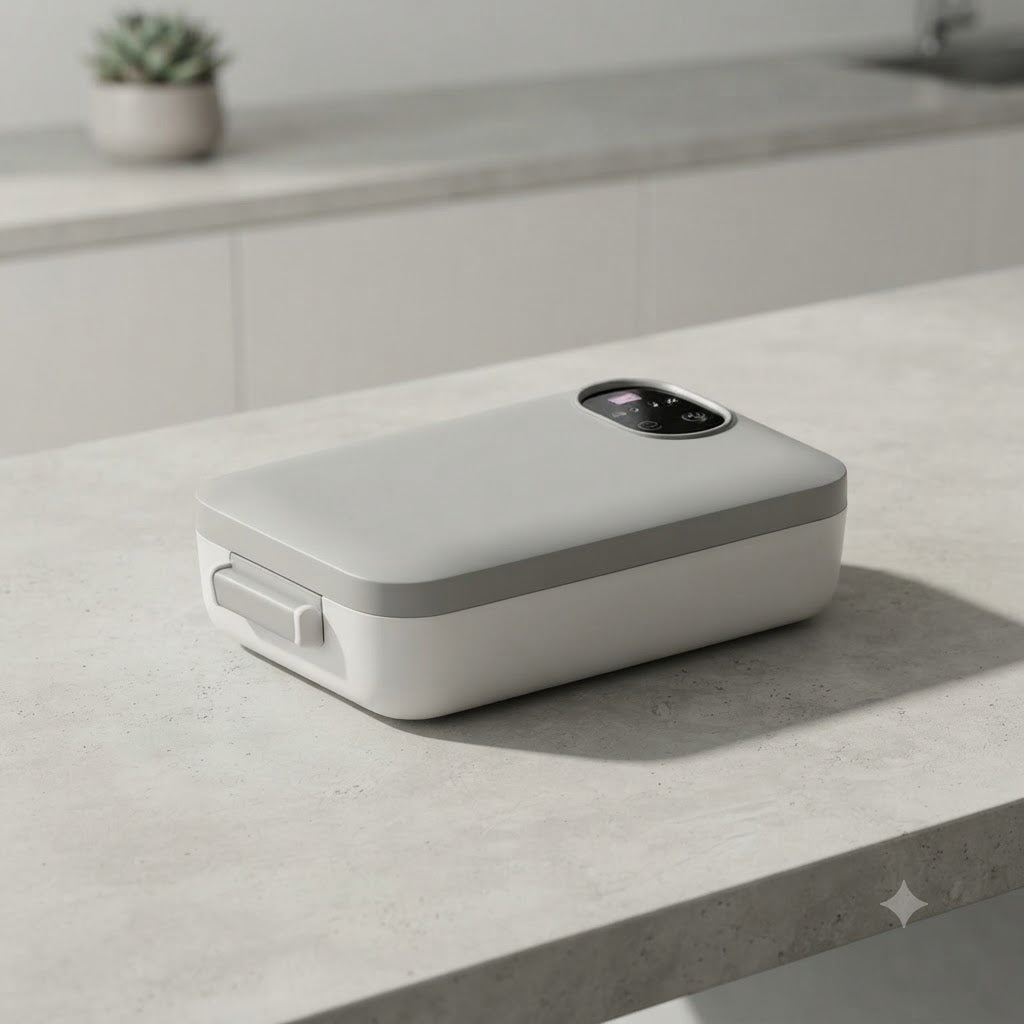 Draadloze, zelfverwarmende elektrische lunchbox met roestvrijstalen inzet