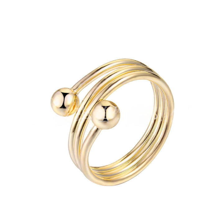 Red Copper Multi-layer Cross-round Bead Ring