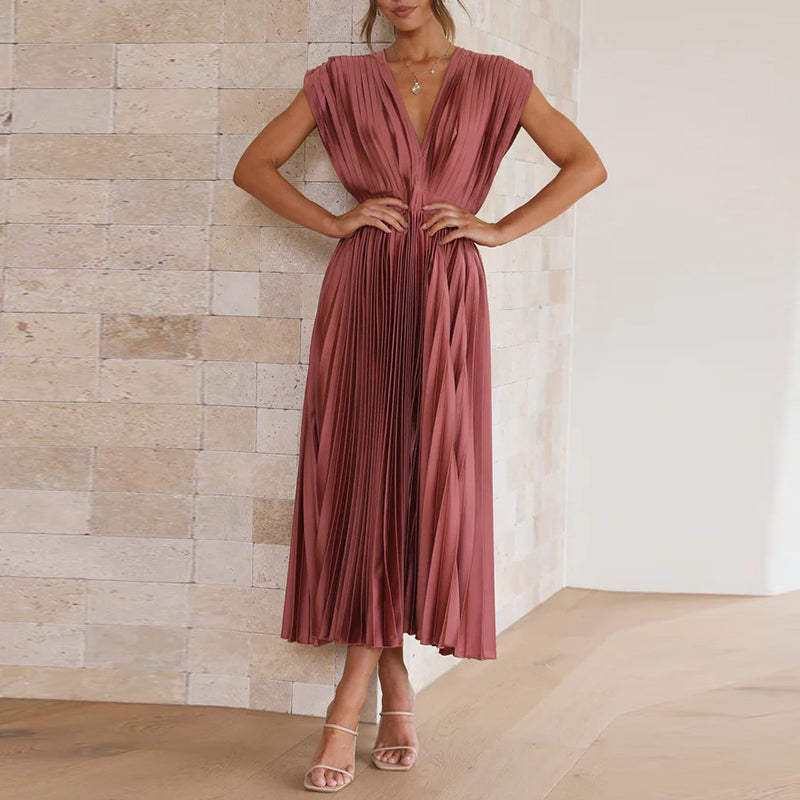 Elegante Mouwloze Zomerjurk met V-Hals