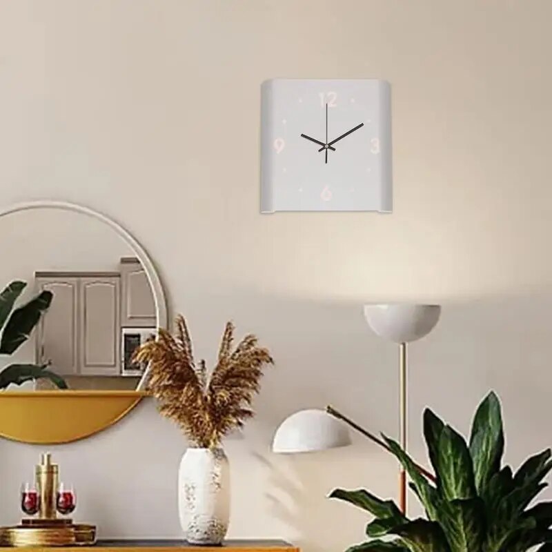 Vierkante Dubbelzijdige Wandklok | Verlicht Minimalistisch Design