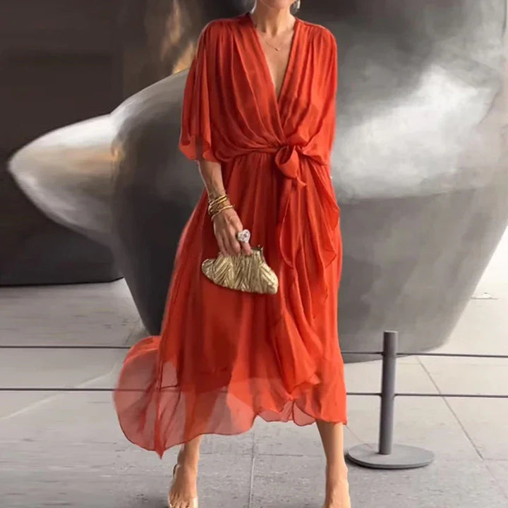 Elegante Jurk Met V-hals