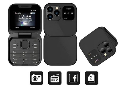 Opvouwbare Flip-Telefoon Dual SIM | 1,77" Scherm | 1000 mAh | Micro USB