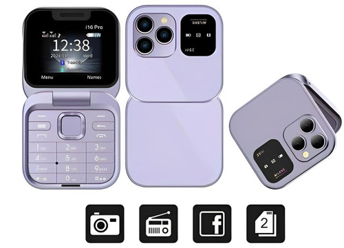 Opvouwbare Flip-Telefoon Dual SIM | 1,77" Scherm | 1000 mAh | Micro USB