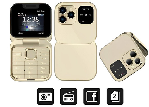 Opvouwbare Flip-Telefoon Dual SIM | 1,77" Scherm | 1000 mAh | Micro USB