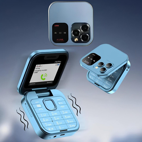 Opvouwbare Flip-Telefoon Dual SIM | 1,77" Scherm | 1000 mAh | Micro USB