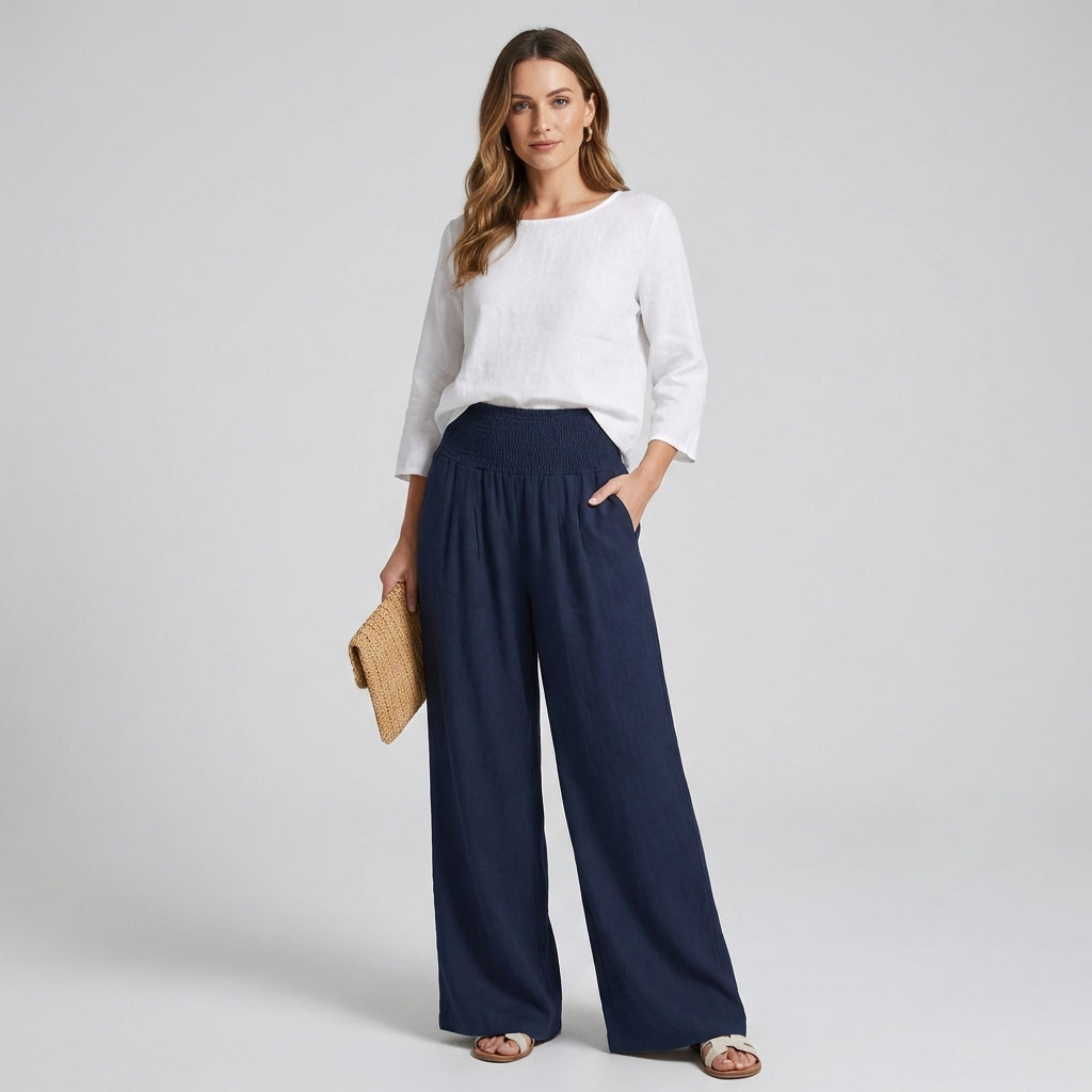 Vrouwen Linnen Palazzo Broek