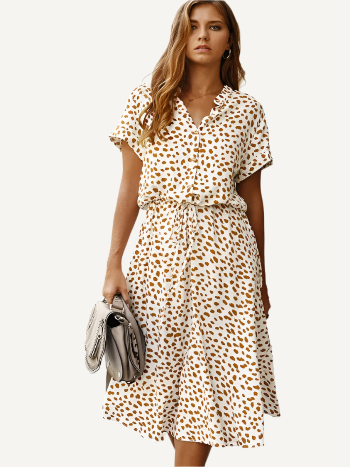 Lorvanna – Comfortabele Zomerjurk met Stijlvolle Print en Korte Mouwen - SkinzLine