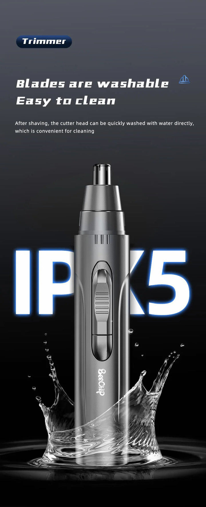 Pijnloze neus- en oorhaartrimmer