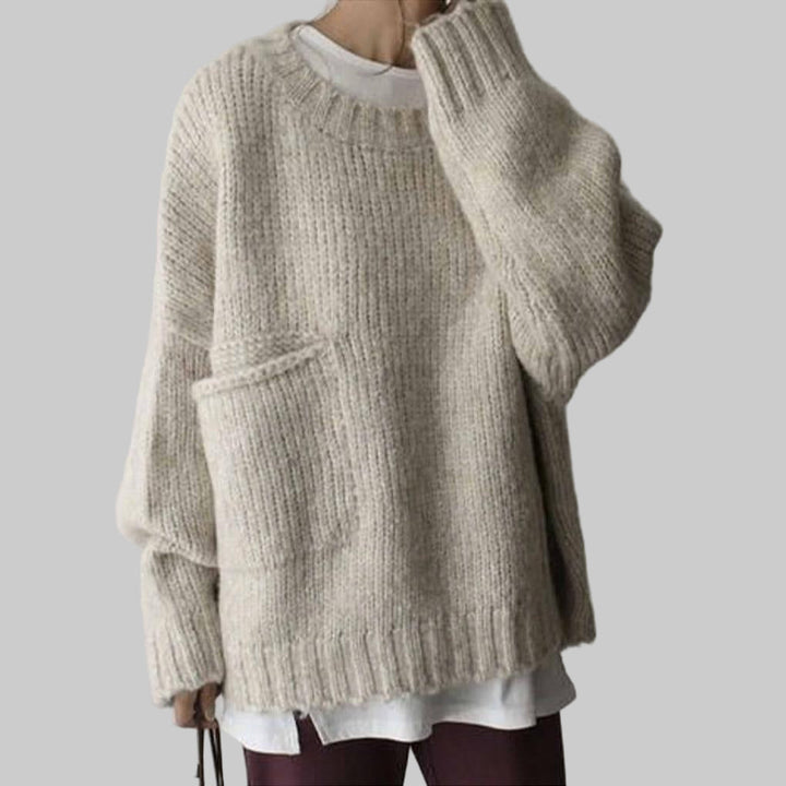 Oversized Ivoor Kangoeroezak Truijurk – Ontspannen Laag voor Dagelijks Gebruik
