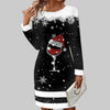 Kerst Rondhals Bedrukte Sweatshirtjurk – Feestelijke Casual Look