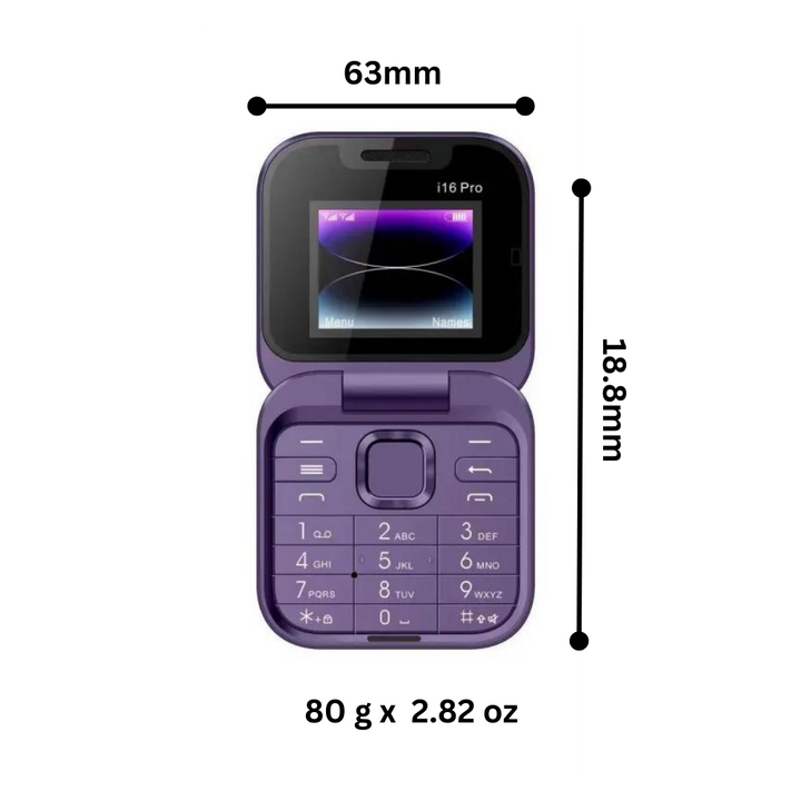 Kleine opvouwbare mobiele telefoon met dubbele SIM