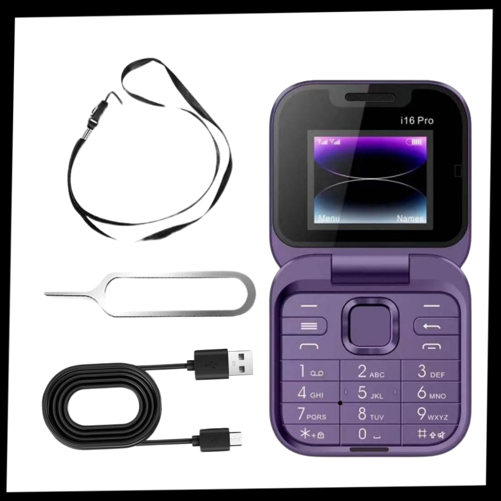 Kleine opvouwbare mobiele telefoon met dubbele SIM