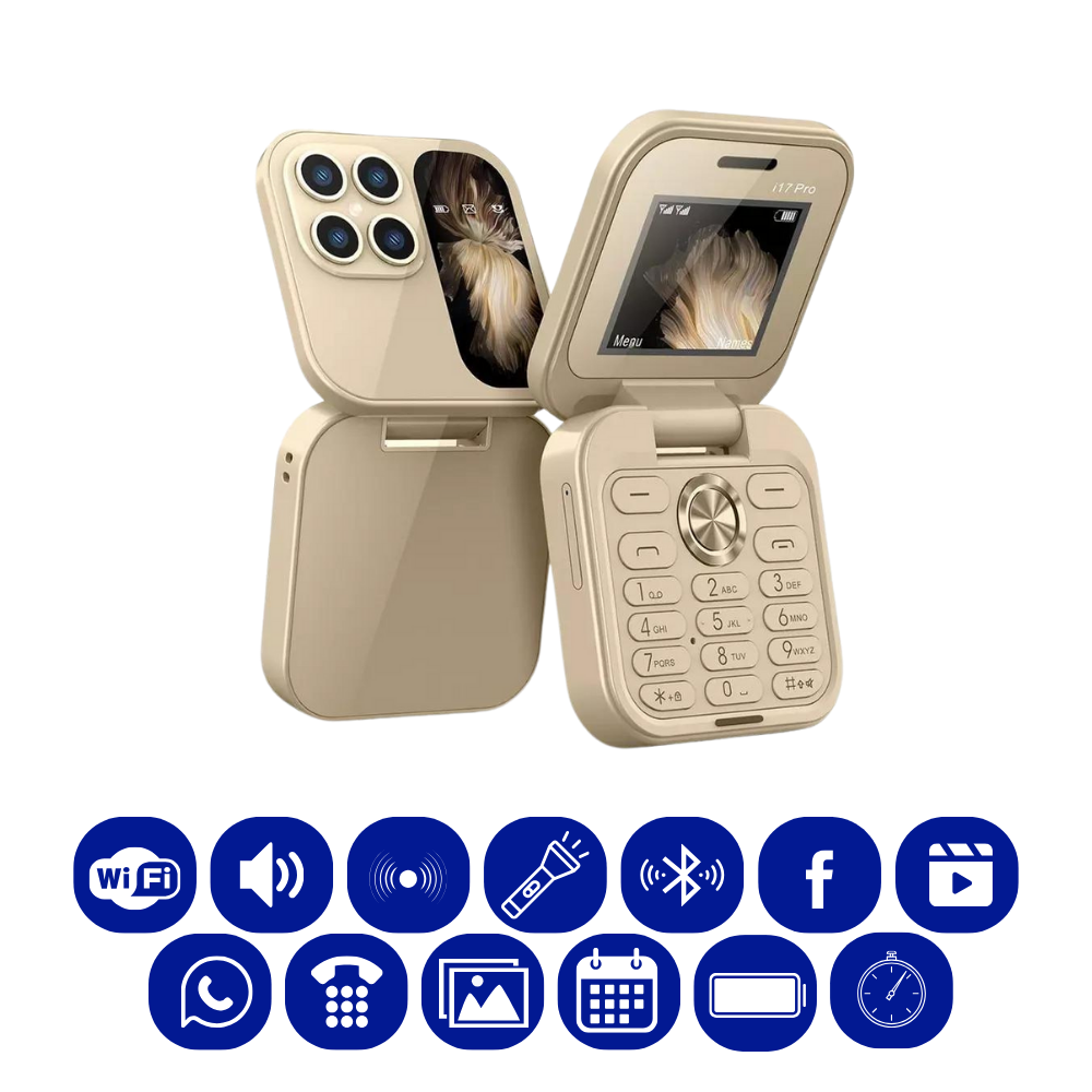 Kleine opvouwbare mobiele telefoon met dubbele SIM