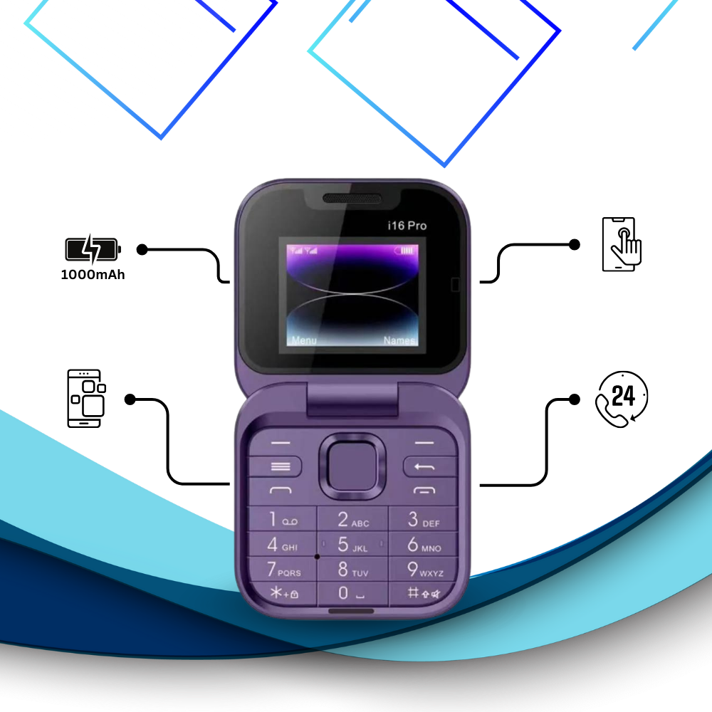 Kleine opvouwbare mobiele telefoon met dubbele SIM