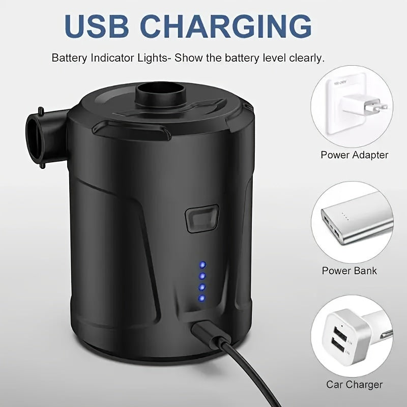 Draagbare USB Luchtpomp – Compacte Draadloze Inflator voor Buitengebruik