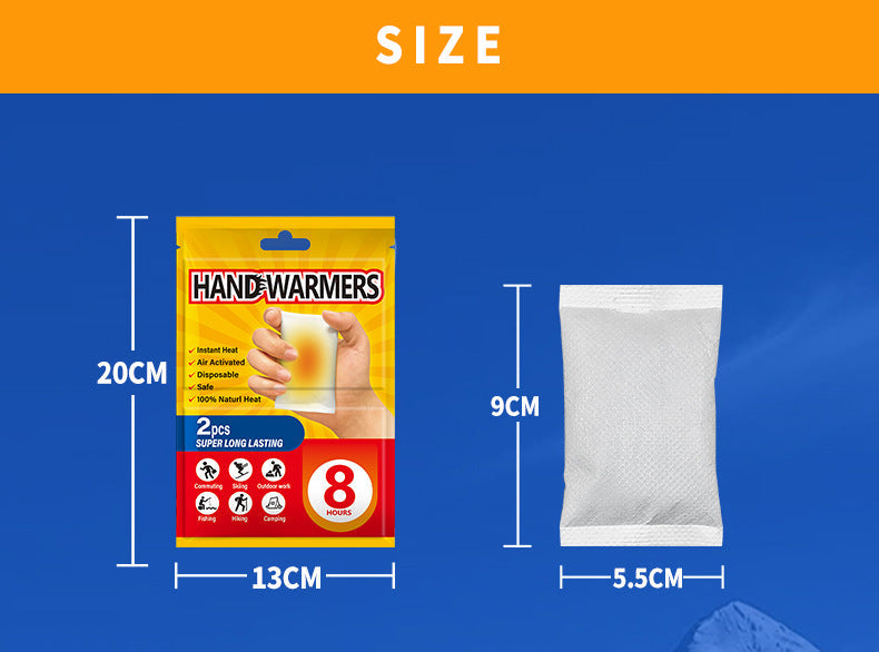 Zelfverwarmende handwarmers voor eenmalig gebruik, 2 per zakje