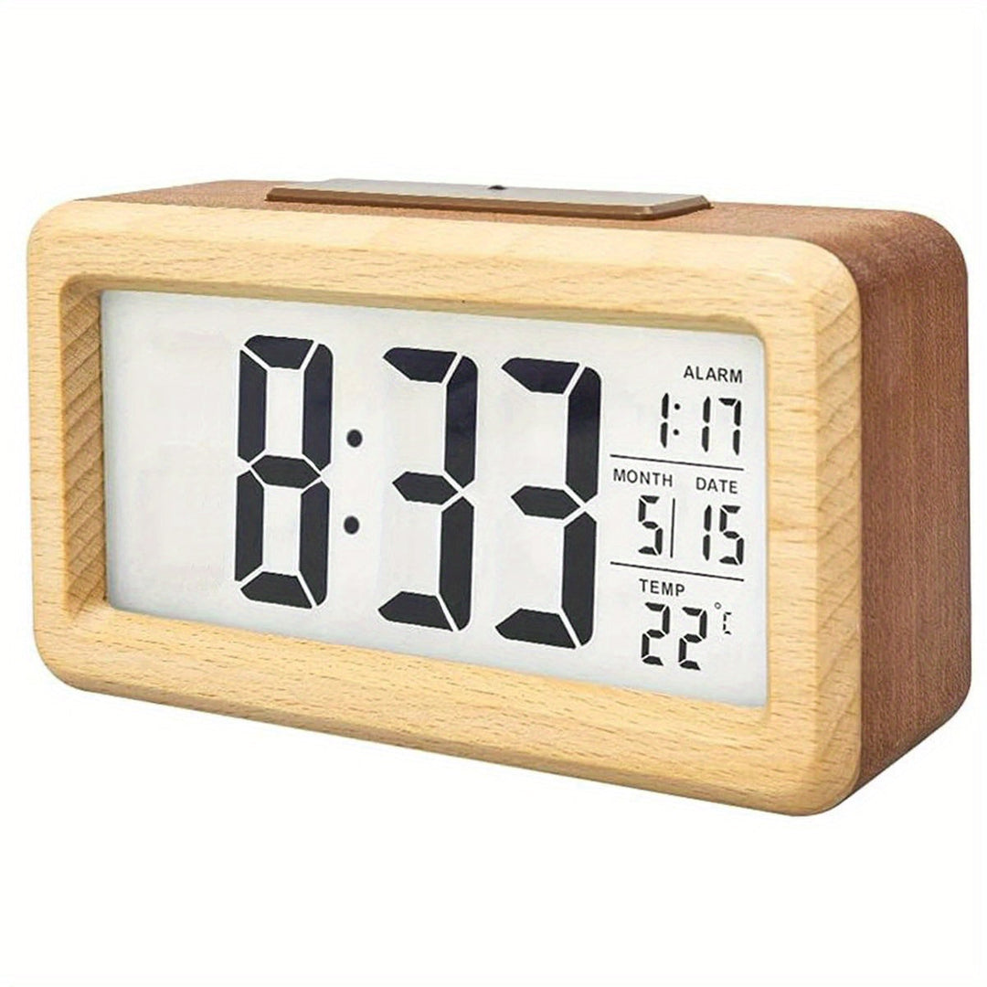 Digitale Houten Klok – LED-display met Temperatuur en Datum