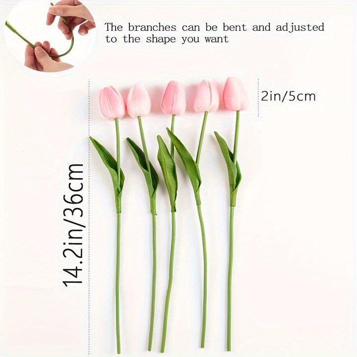 Set van 10 Realistische Tulpen – Perfect voor Bruiloften en Interieurdecoratie