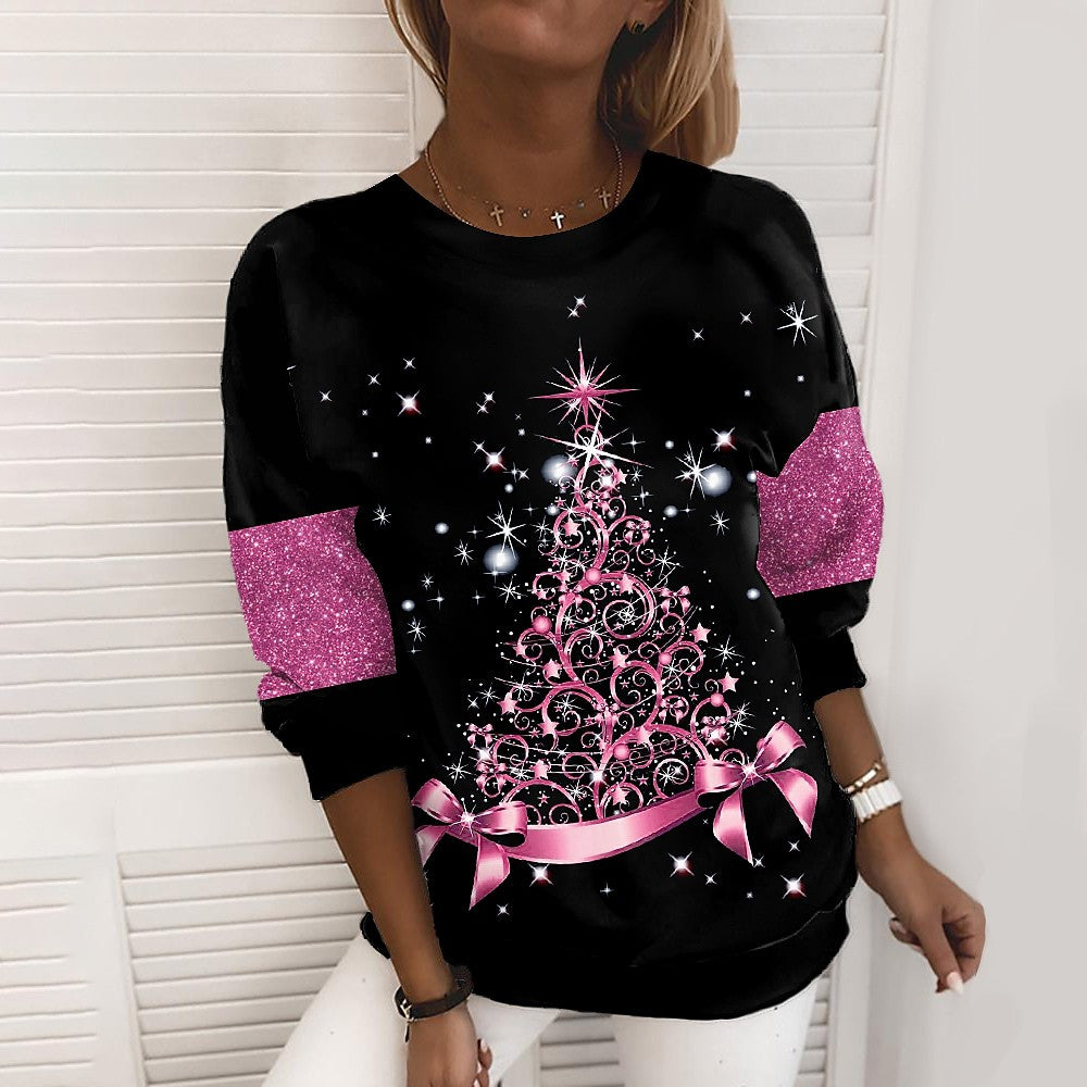 Kerstsweater met 3D-print voor dames – kerstboom of sneeuwvlok