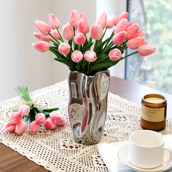 Set van 10 Realistische Tulpen – Perfect voor Bruiloften en Interieurdecoratie