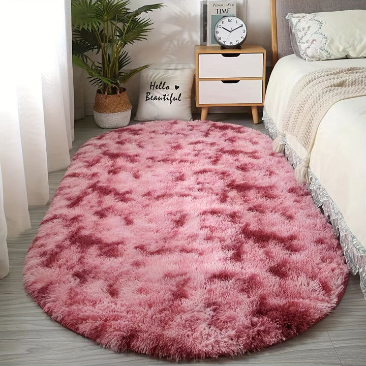 Ovale Pluche Vloerkleed – Zacht Tapijt en Stijl voor Slaapkamer- en Woonkamerdecoratie