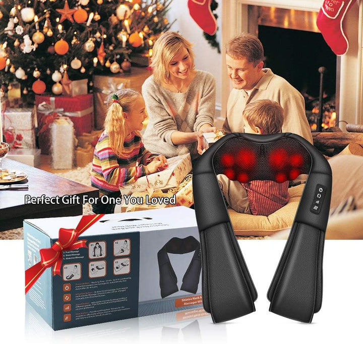 Shiatsu nekmassage-apparaat met warmte en 4 kneedkoppen