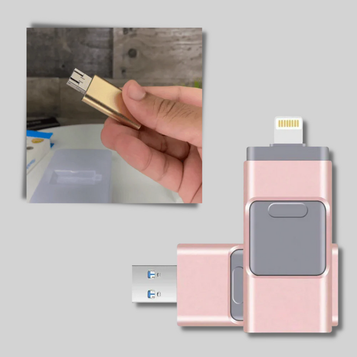 4-in-1 USB-flashdrive – Opslagoplossing met meerdere connectoren