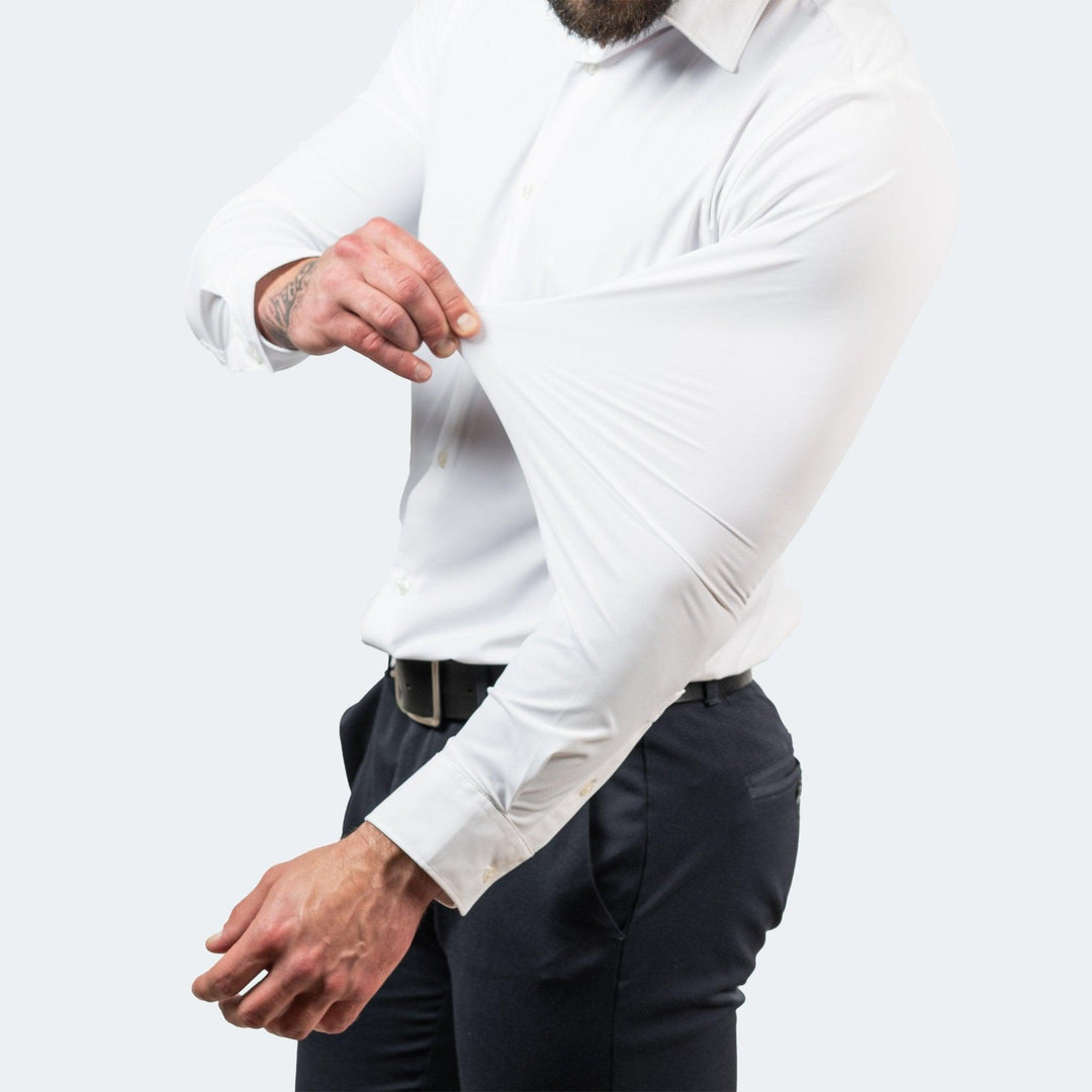 Stretch-overhemd voor heren, strijkvrij, voor werk en vrijetijdskleding