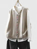 Gebreid vest met knopen in meerdere kleuren
