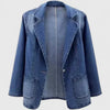 Denim blazer met knoopsluiting en notch-revers