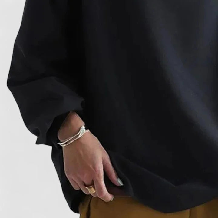 Sweatshirt met opstaande kraag en gedrapeerde pasvorm