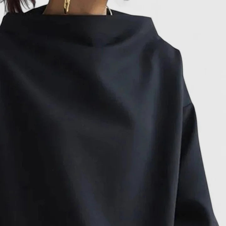 Sweatshirt met opstaande kraag en gedrapeerde pasvorm