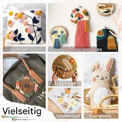 Borduur punch needle set met verwisselbare metalen naalden