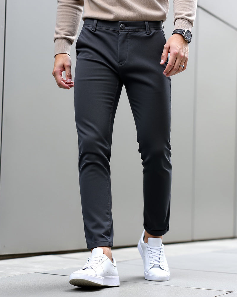 Slim fit chinobroek voor heren voor dagelijks gebruik en kantoor
