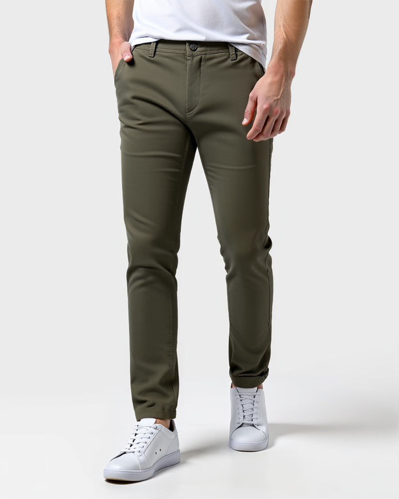Slim fit chinobroek voor heren voor dagelijks gebruik en kantoor