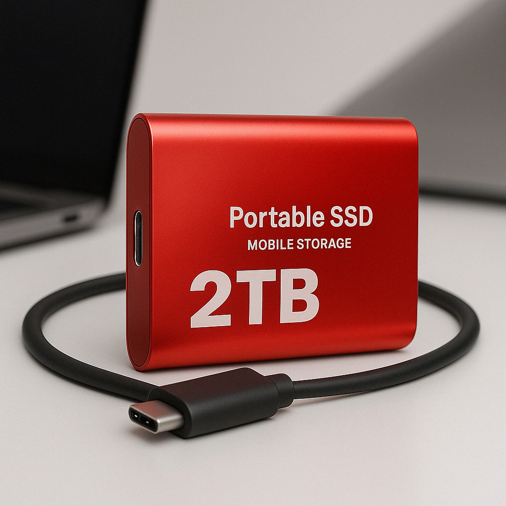 Externe SSD 1 TB draagbare solid-state schijf met USB-C voor laptop en pc