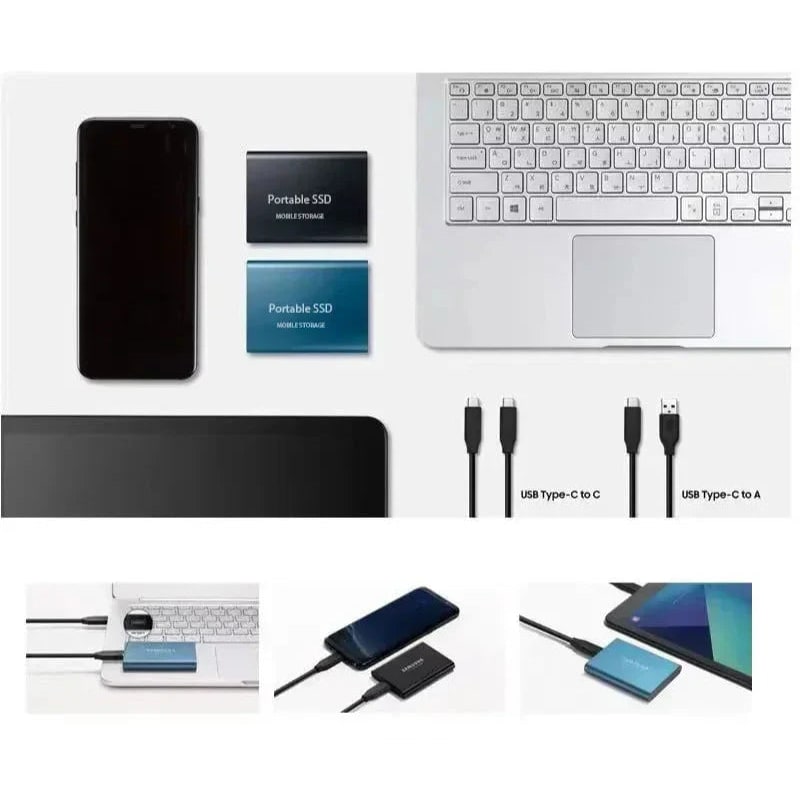 Externe SSD 1 TB draagbare solid-state schijf met USB-C voor laptop en pc