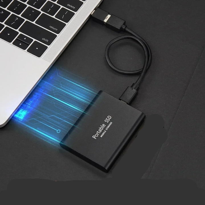 Externe SSD draagbare solid state drive met USB-C compact aluminium design voor pc