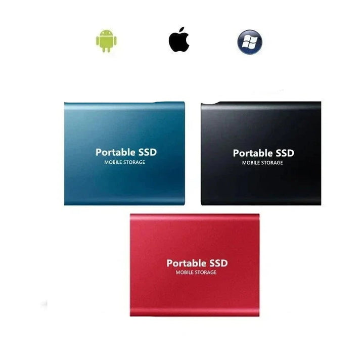 Externe SSD draagbare solid state drive met USB-C compact aluminium design voor pc