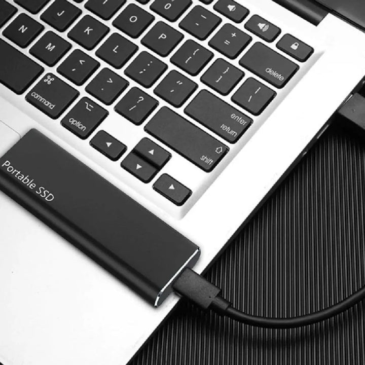 Externe SSD solid state drive draagbaar USB-C met capaciteit en aluminium behuizing voor pc