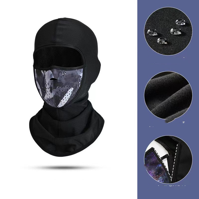 Skimasker voor neus en mond – warm, winddicht, met koordsluiting