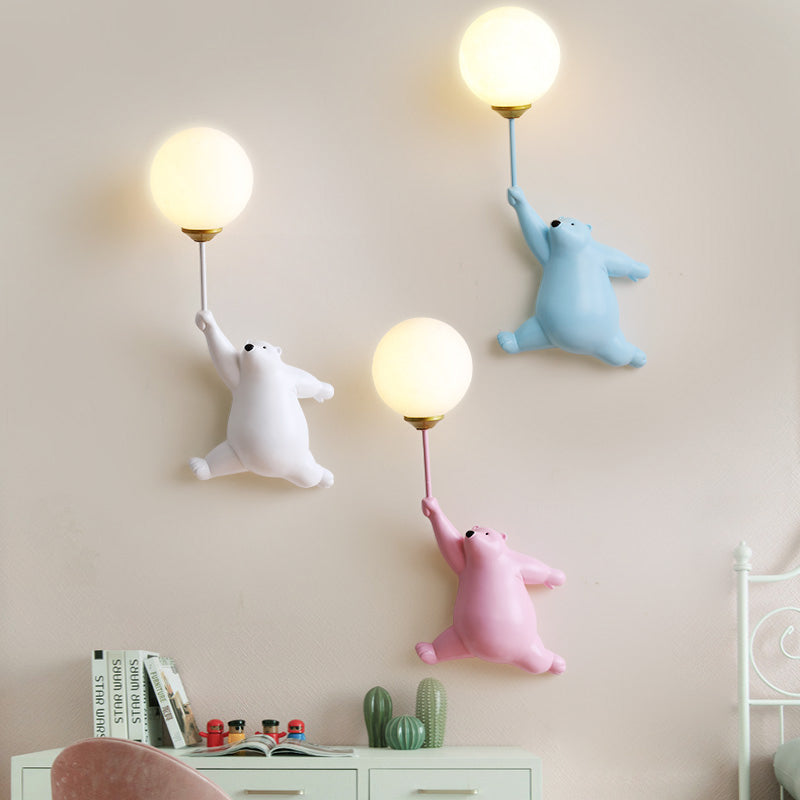 Schattige Beer Wandlamp met Decoratief Ballonlicht voor Kinderkamer